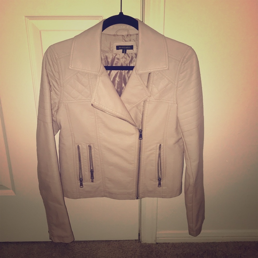 ASOS Blush Faux Leather Jacket